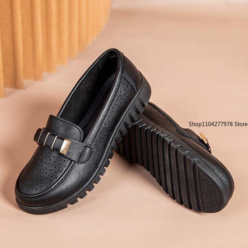 Fashion Pu Leather Women's Shoes Loafers 2025 Flats Slip On Casual Flat Shoes Women White Footwear Zapatos De Mujer Plus Size 42