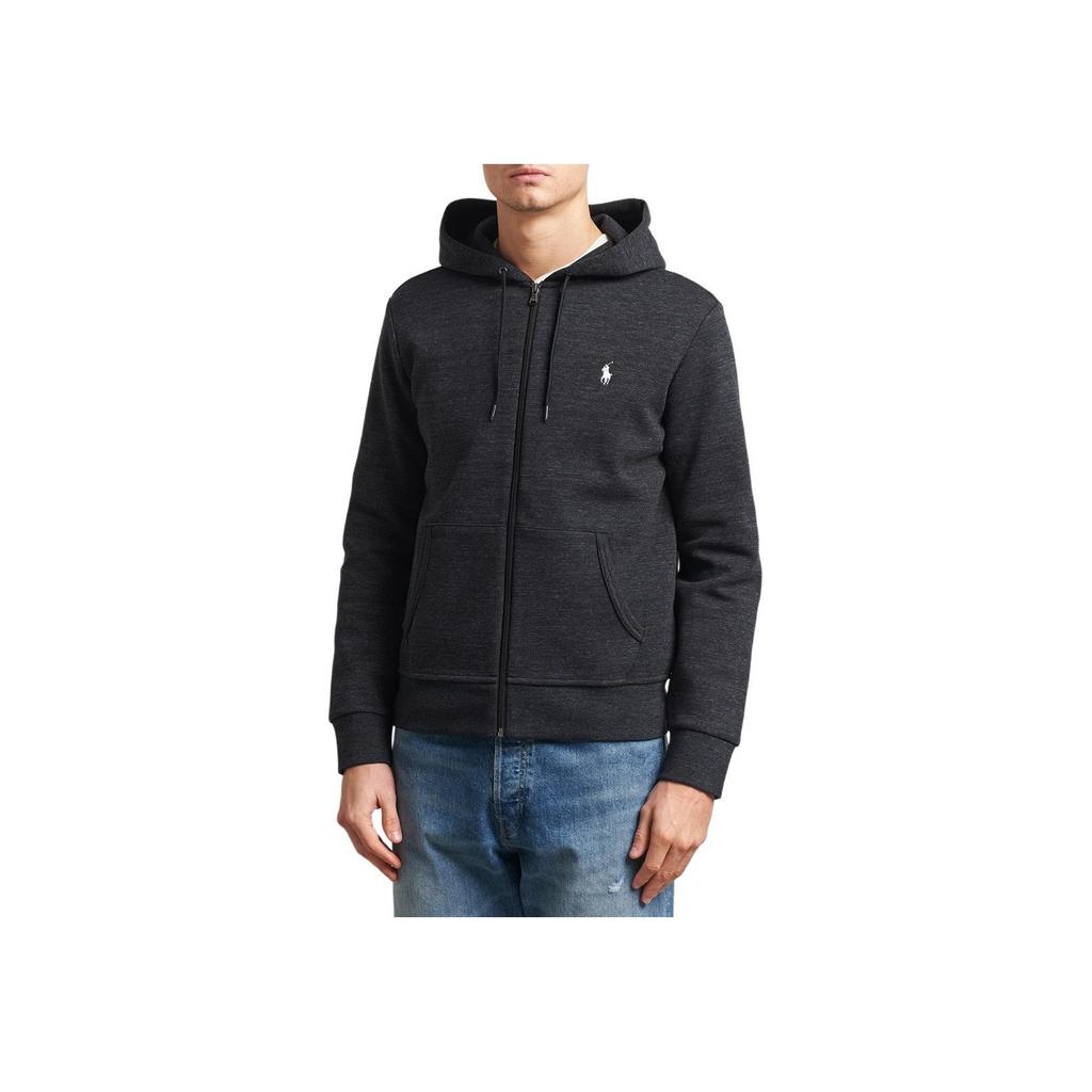 Polo Ralph Lauren Logo Hooded Zip-Up Long Sleeve Jacket Men Jackets Black 710881517-052