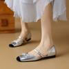 Versatile Shallow Mouth Single Shoes Women's Shoes Flat Ballet Shoes 2025 Spring New One-word Buckle with Round Head Mary Jane Shoes