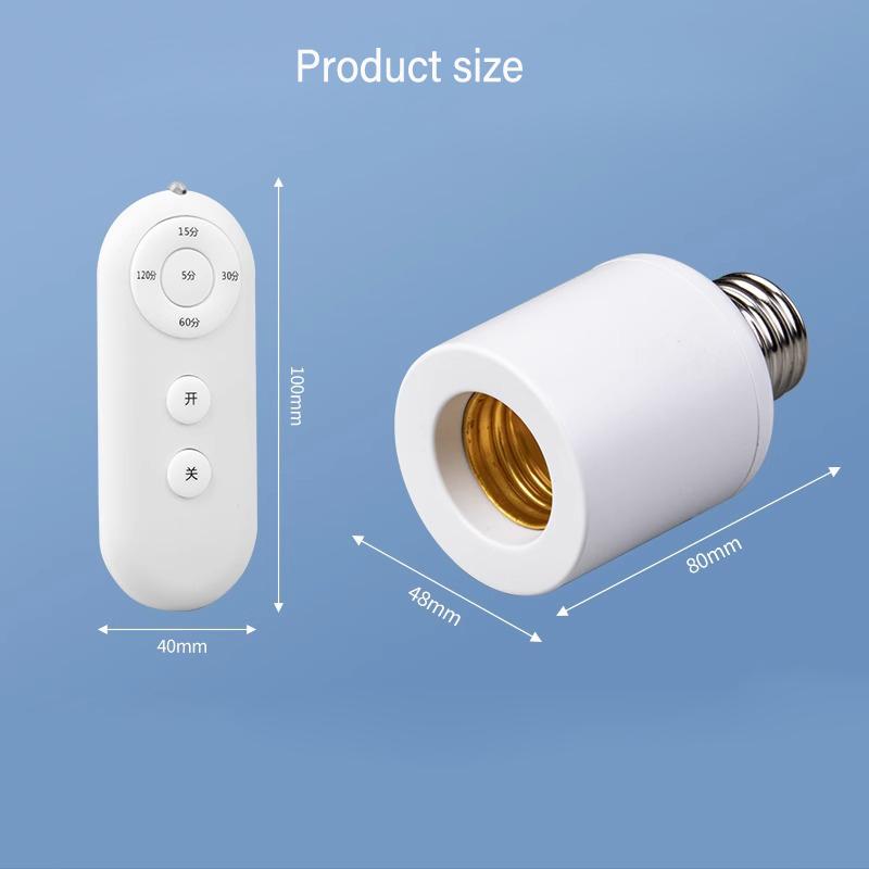 New E27 Led Lamp Base with Wireless Remote Control Smart Timer AC85-265V Light Bulb Holder Socket Adapter Converter Adjustable