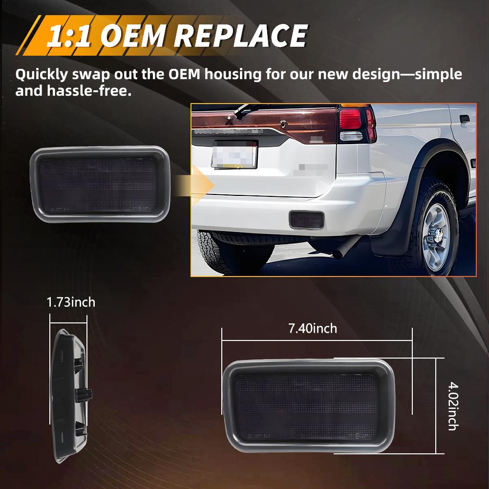 2Pcs Rear Brake Light Tail Light Reflector Turn Signal Light Cover For 1999 2000 2001 2002 2003 2004 Mitsubishi Montero Sport