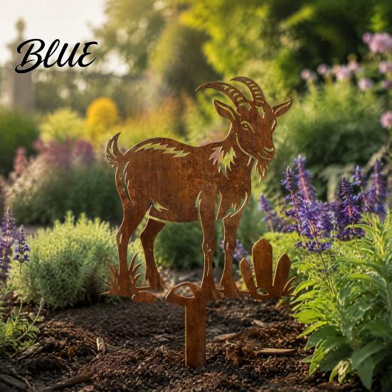Garden Gifts for Enthusiasts Rusty Animal Stakes, Metal Hen/Chicken/Goat/Deer Yard Art Silhouette Decor Patio Landscape Decorations Lawn Flower