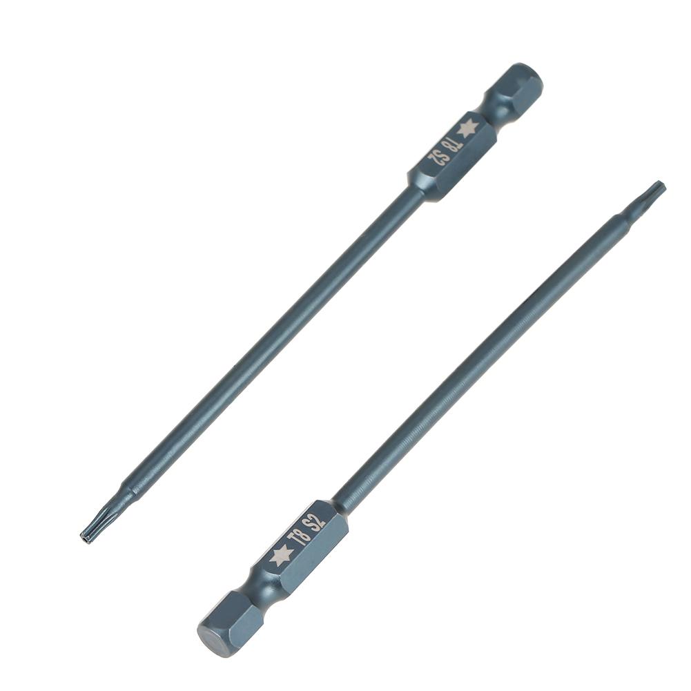 10 Pcs 100mm 14" Hex Shank T8 Magnetic Security Star Head Screwdriver Bits Kit