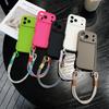 Wrist Strap Lanyard Soft Silicone Case For iPhone 17 Pro Max 16 15 14 13 12 11 XR XS X 7 8 Plus Lens Protection Shockproof Cover