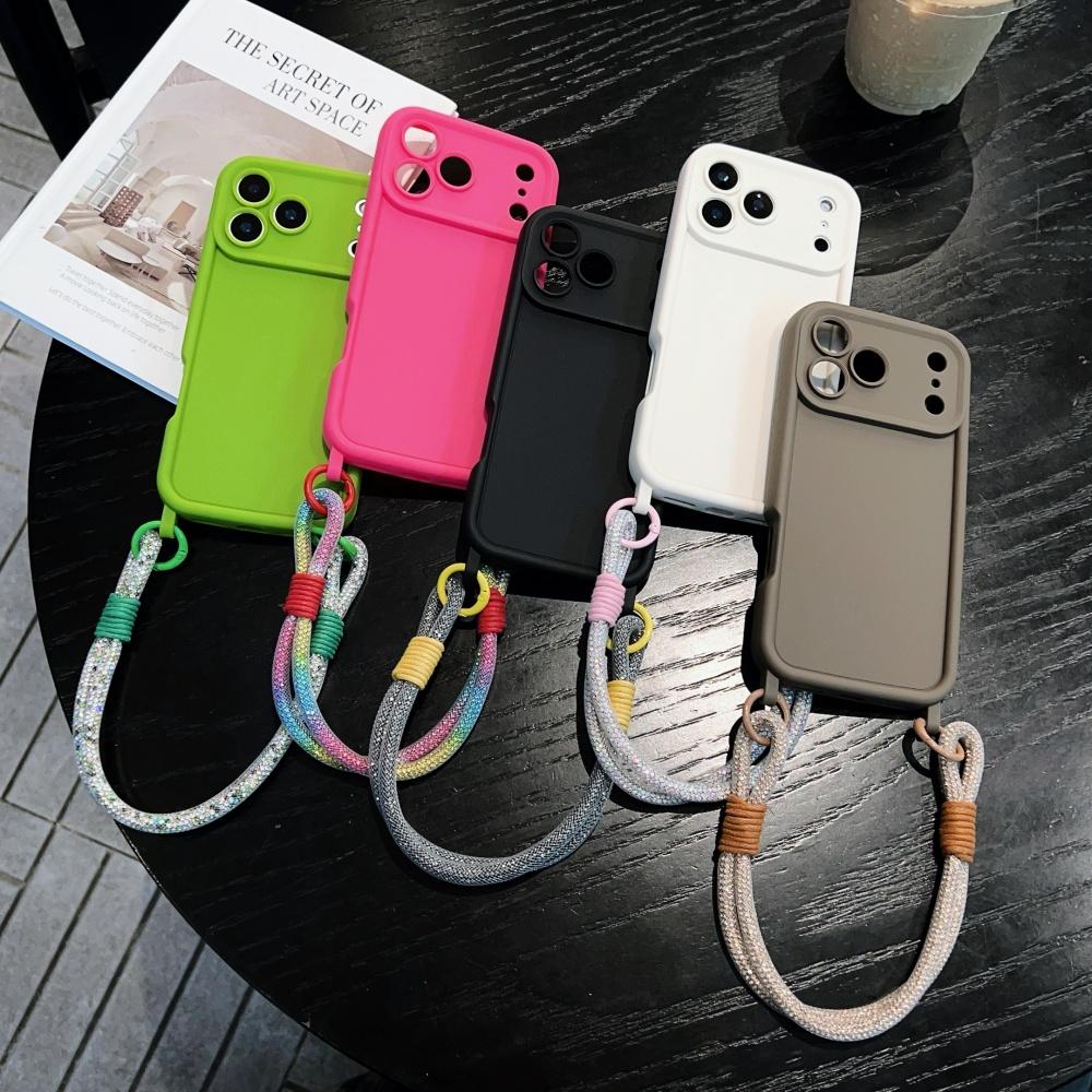 Wrist Strap Lanyard Soft Silicone Case For iPhone 17 Pro Max 16 15 14 13 12 11 XR XS X 7 8 Plus Lens Protection Shockproof Cover