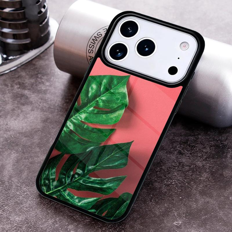 Monstera Flower Tropical Green Leaves Phone Case for iPhone 17 16 15 Pro Max Air 14 13 12 11 Plus Shockproof Capa Cover