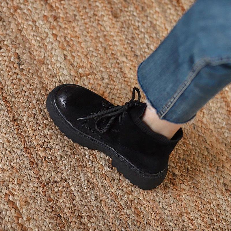 

Ретро коричневые ботинки Мартин женские 2025 новые весенне-осенние ботинки на платформе в британском стиле, популярные матовые кожаные рабочие ботинки 40