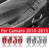 Fibre de Carbone Véritable pour Chevrolet Camaro 2010-2015 Accessoires Intérieur Vitres de Voiture Panneau de Commande de Levage Cache Garniture Autocollant Décoratif
