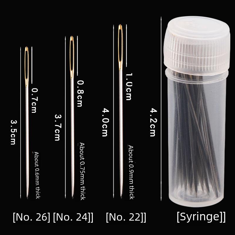 Mixed Pack of 30/10 Gold Tail Embroidery Blunt Needles (22/24/26) with Packaging
