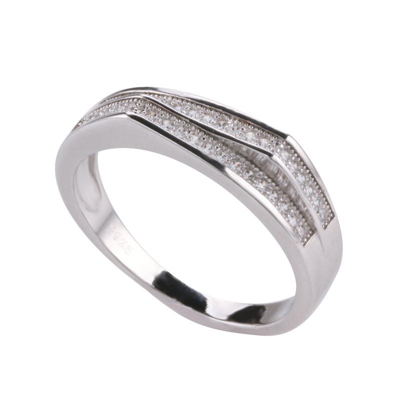 925 Silver Color Sterling VS1 Diamond Ring for Women 2 Carats Topaz Bizuteria Anillos Gemstone Stamp Silver 925 Jewelry Ring