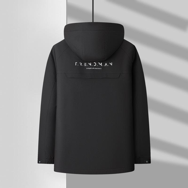 Autumn and Winter Duck Down Hooded Zipper Version Middle-aged Business Warm Thickened Down Casual Jacket