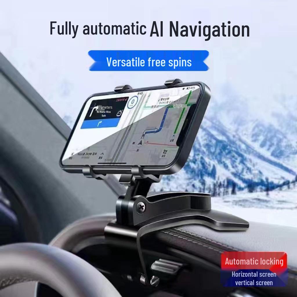 Multifunctional Car Phone Holder for Dashboard and Rearview Mirror