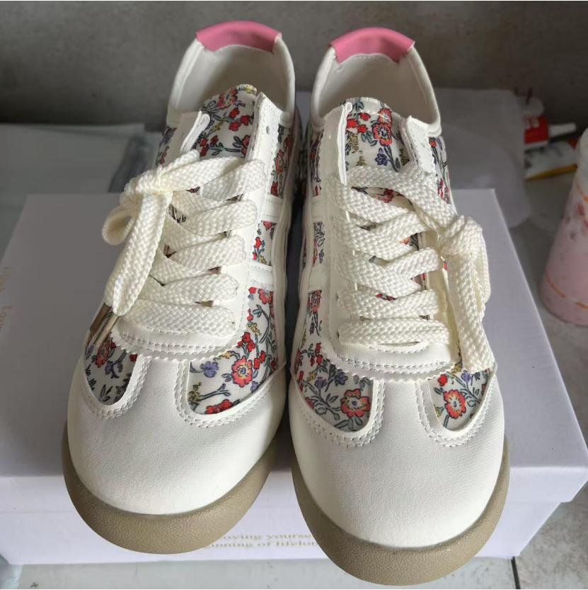 

Модные туфли с розами и сломанными цветами, розовые, с внутренней платформой, женские, новые, повседневные кроссовки, весна и осень 2025 35