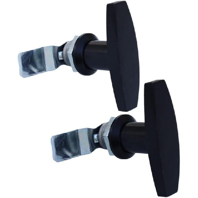 2Pcs T Handle Lock Cam Lock Swing Knob for Drawer Cabinet Door Lock Electrical Panel Door Latches keyless Locking Device Black