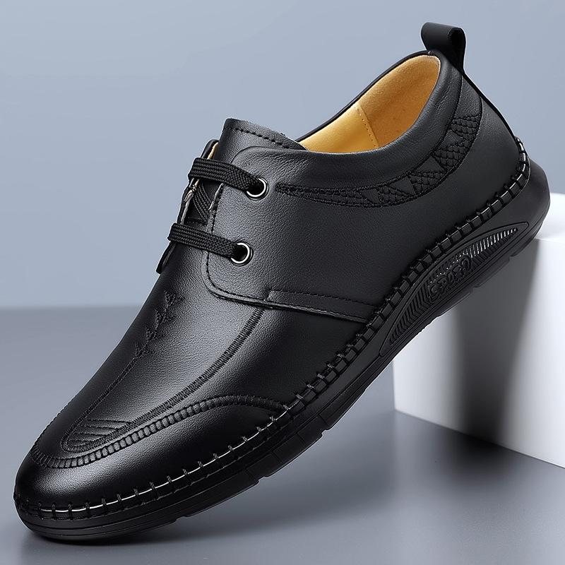 

Весенняя обувь для мужчин Натуральная кожа Повседневная обувь Плоская обувь для отдыха Простые слипоны-лоферы 44