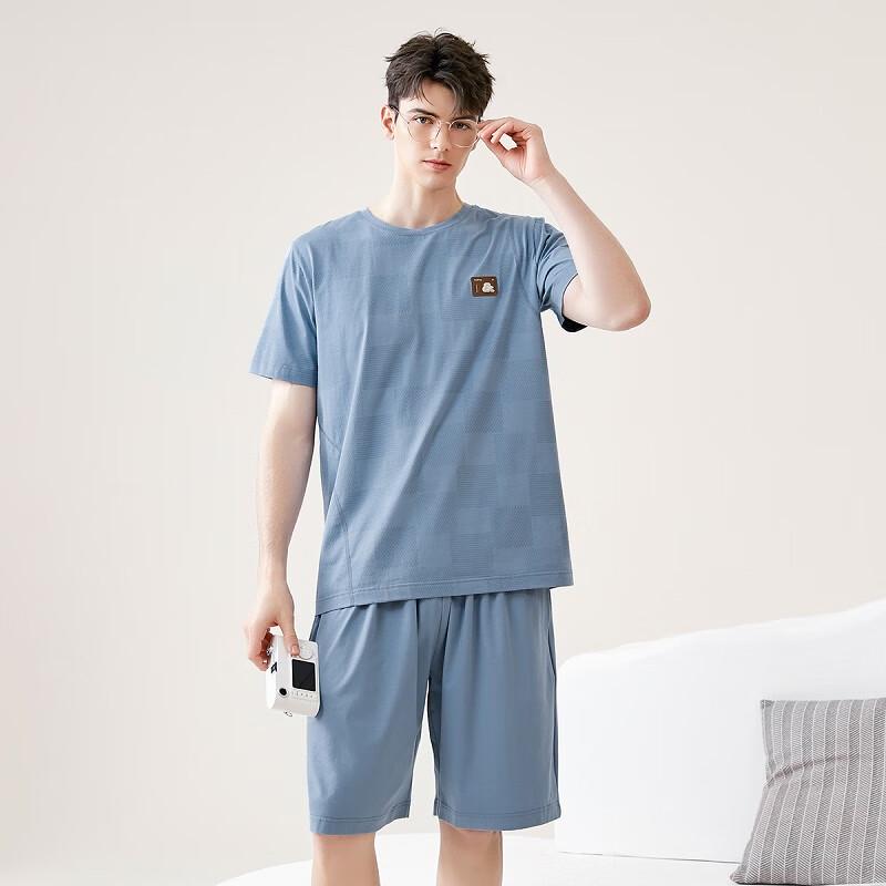 Fenteng Men's 100% Cotton Cool Feel Short Pajama Set