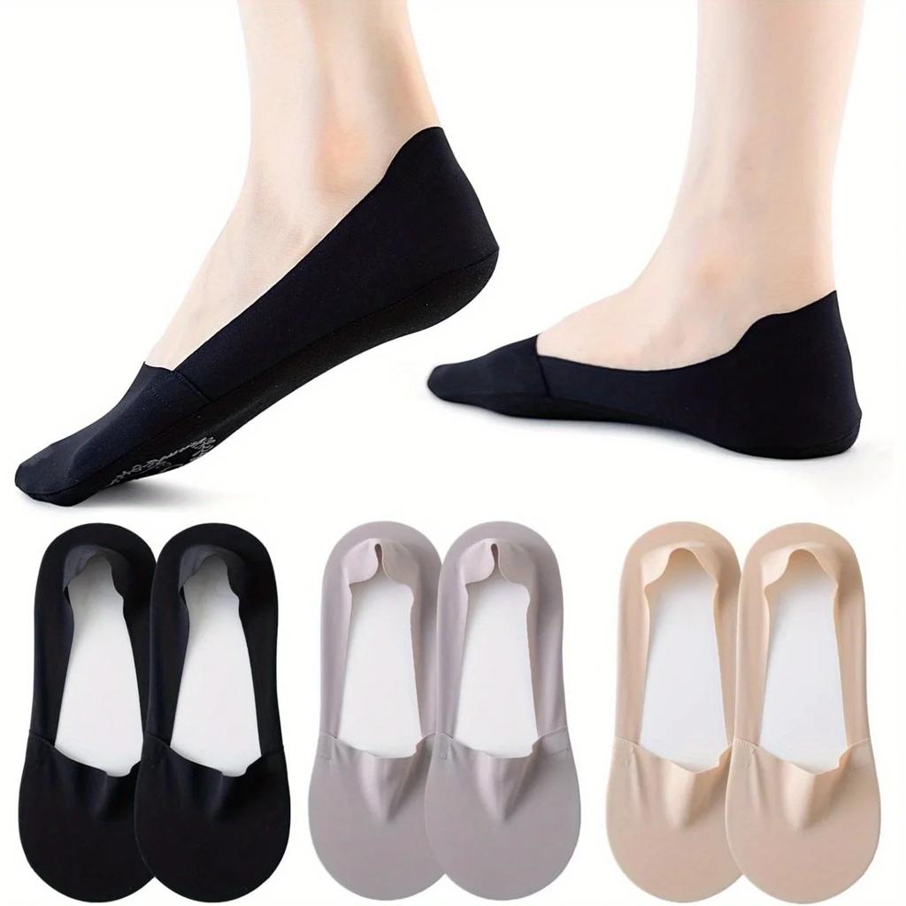 Womens No-Show Socks 5-8 Pairs - Anti-Slip Low Cut Liners for Flats & Boat Shoes, Breathable & Invisible Footies