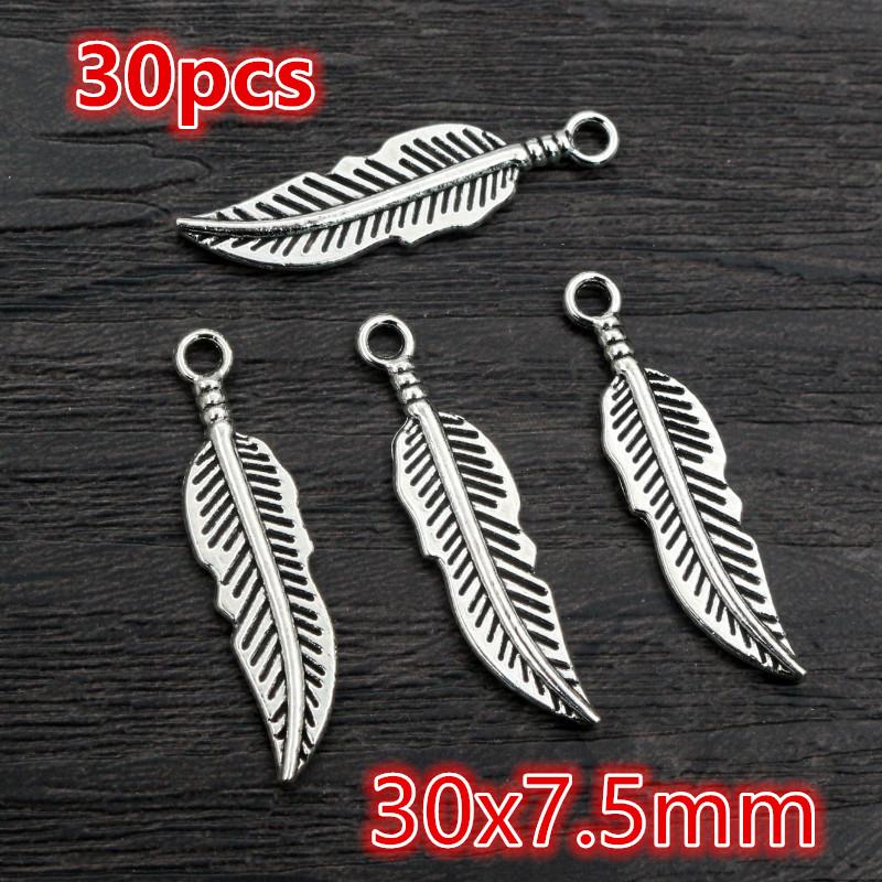 3-50pcs Alloy Metal Feather Charms Pendant for Necklace Keychain Earrings DIY Jewelry Making Accessories Findings