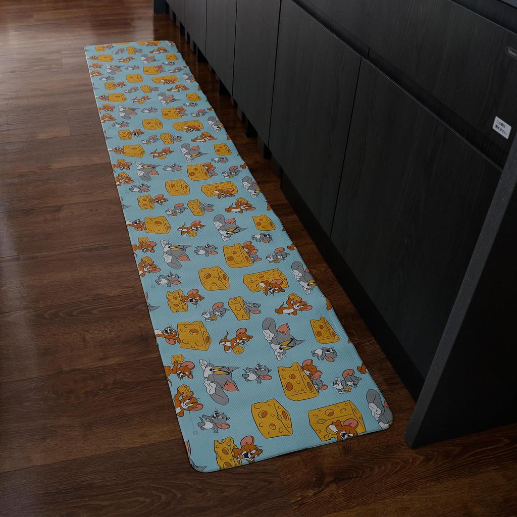 Marushin Kitchen Tom and Jerry and Cheese with H45 x 4116068600 Mat, Friends, Wipeable, Water-Repellent, Non-Slip PVC, Approx. W240cm,
