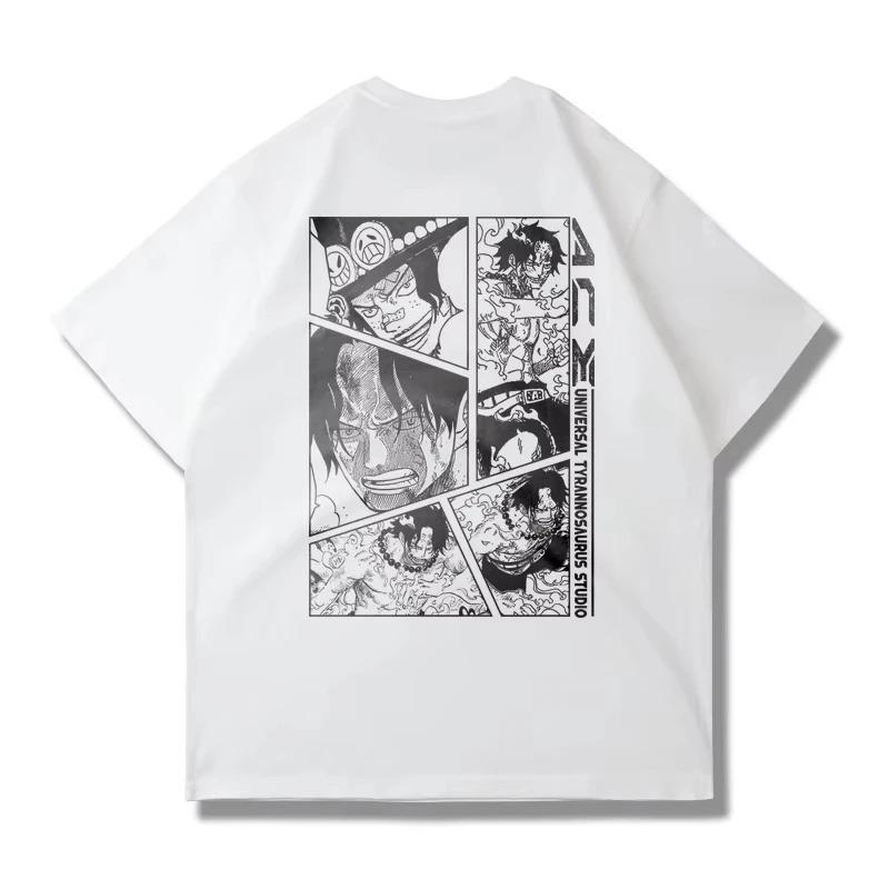 One Piece Nico Robin Manga Split Print Oversized Anime Streetwear Women And Men T-Shirt