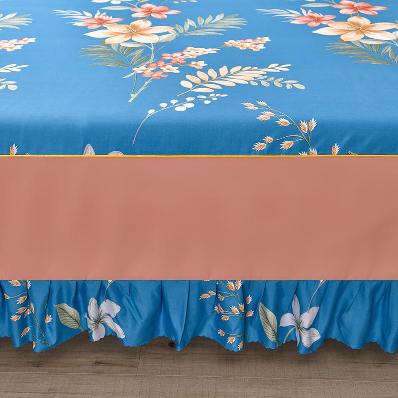 Home Textile Bedding Set Four Seasons Active Printing Double Multi-specification Multi-size Brushed Multi-color Bed Skirt
