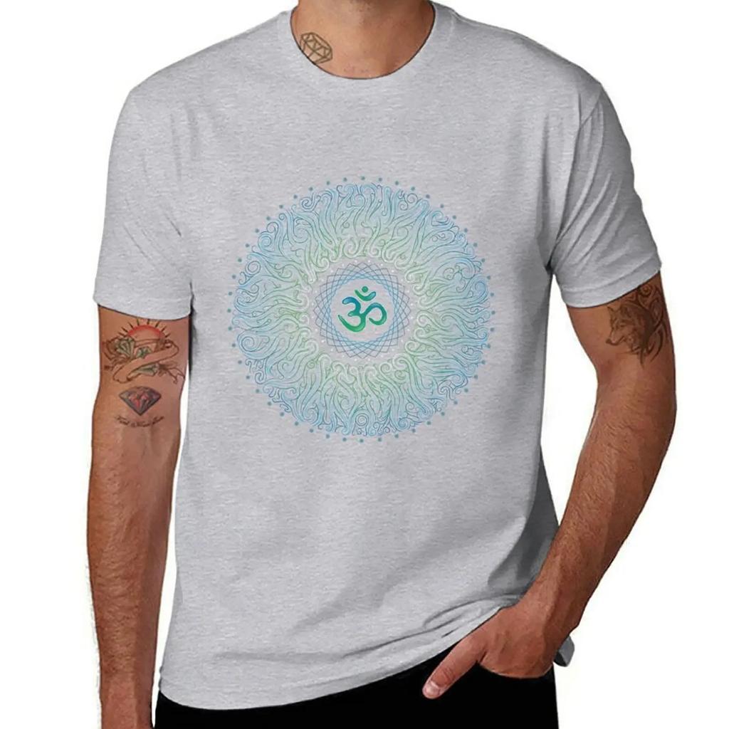 Best Selling Fashion Summer New Pranava Yoga. Shanti Om. Mandala T-Shirt Summer Clothes Oversizeds Anime T Shirts for Men Cotton