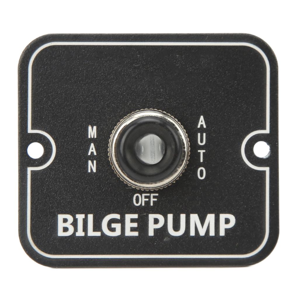 Bilge Pump Control Switch Aluminum Lighted Automatic Off Manual Panel Switch for Boat Marine 12 24V