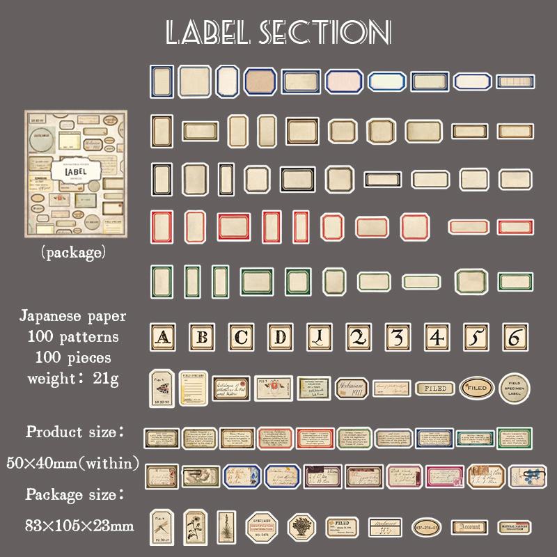 Journamm 100pcs/box Cute Plants Mini Box Stickers DIY Scrapbooking Materials Decor Junk Journal Kawaii Stationery Label Sticker
