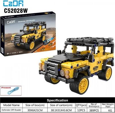 Cada Yellow SUV Technical Constructor with Pull-back, 389 Parts