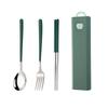 304 stainless steel tableware spoon fork chopsticks three-piece set portable tableware travel student tableware set