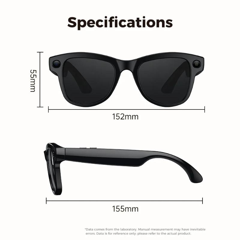 New AI Smart Glasses 800W HD Pixel Camera Video Recording Outdoor Sport Sunglasses Translation Voice Call Bluetooth Glasses Music Playback 32GB Memory