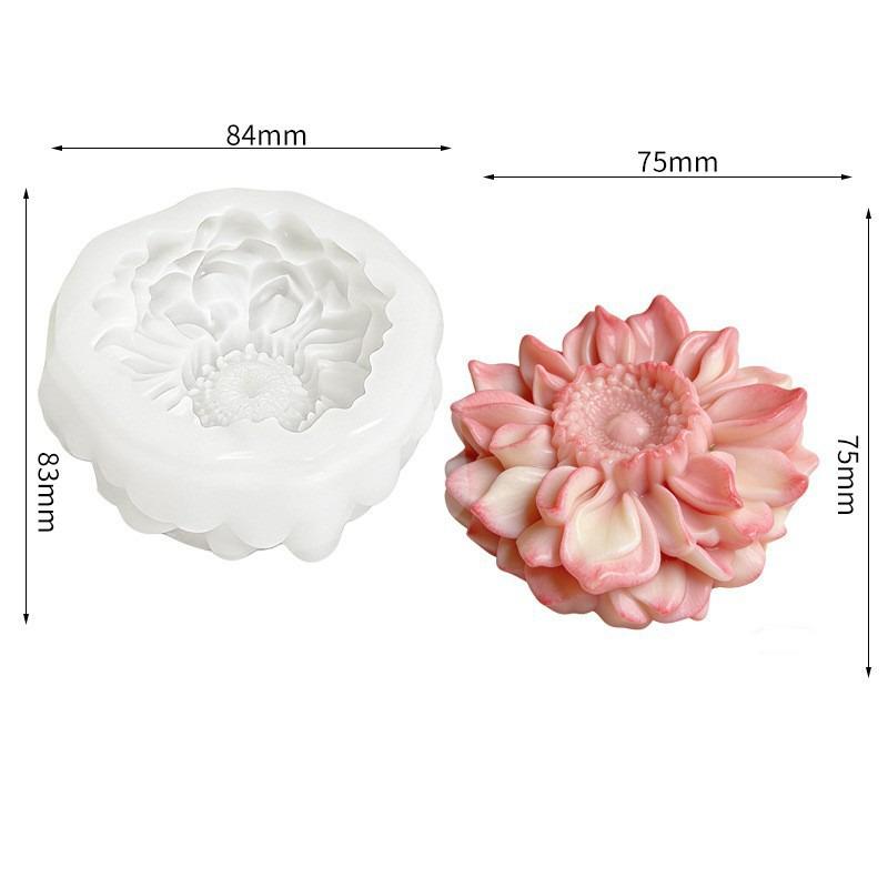 Sunflower Bloom Silicone Candle Molds , Crisp Seed Center Texture, Reusable Mold For Scented Candle Gifts