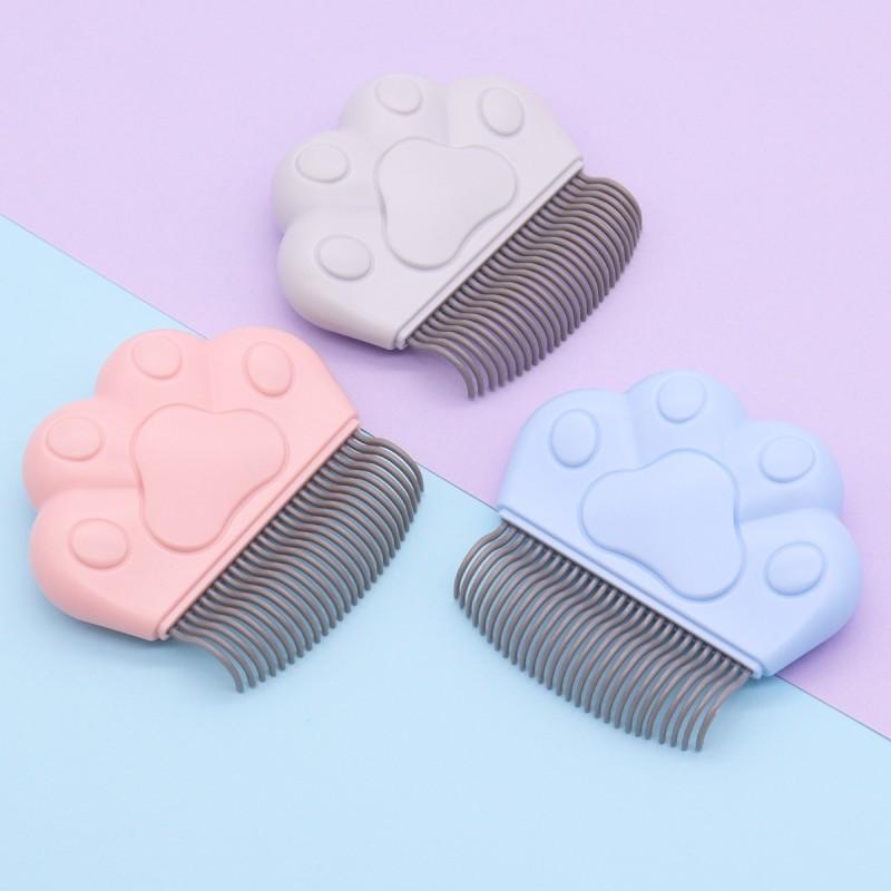 Pet Grooming Comb Cats Dogs Shell Type Hair Remover Detangling Brush PC ABS Material Blue Gray Pink
