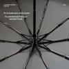 Automatic Folding Umbrella: Men's Sun & Rain Shield with Safety Window Breaker