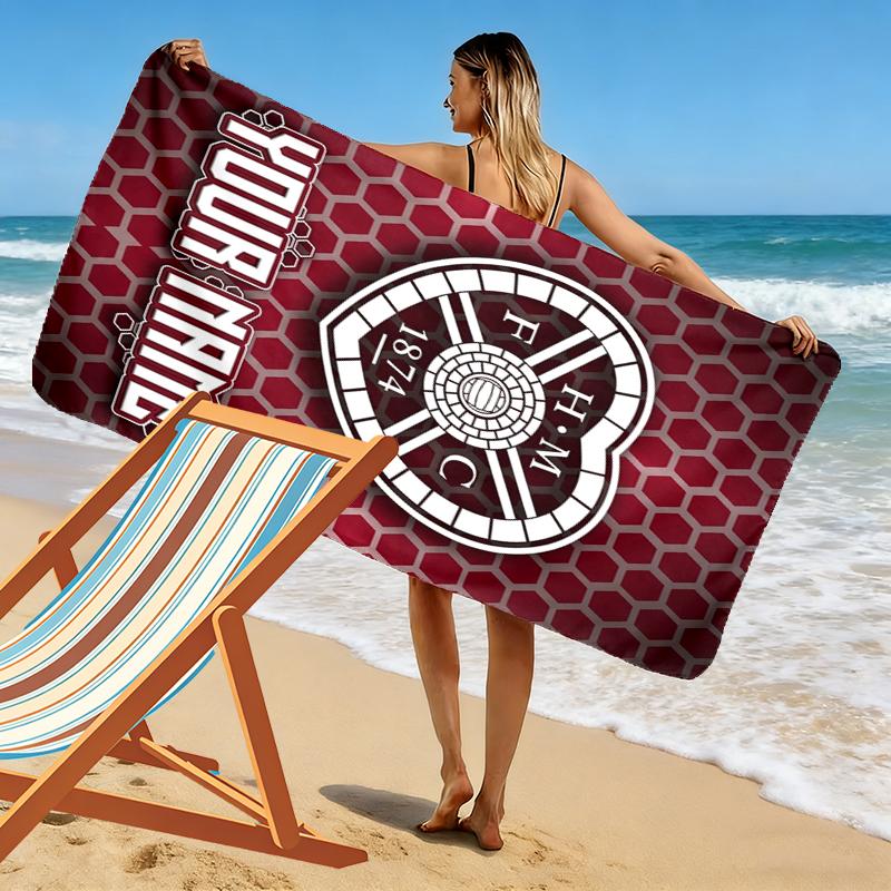 Custom Name Hartes Football Club Print Beach Towel, Large Soft Quick Dry Towel for Beach Camping Swimming_xia