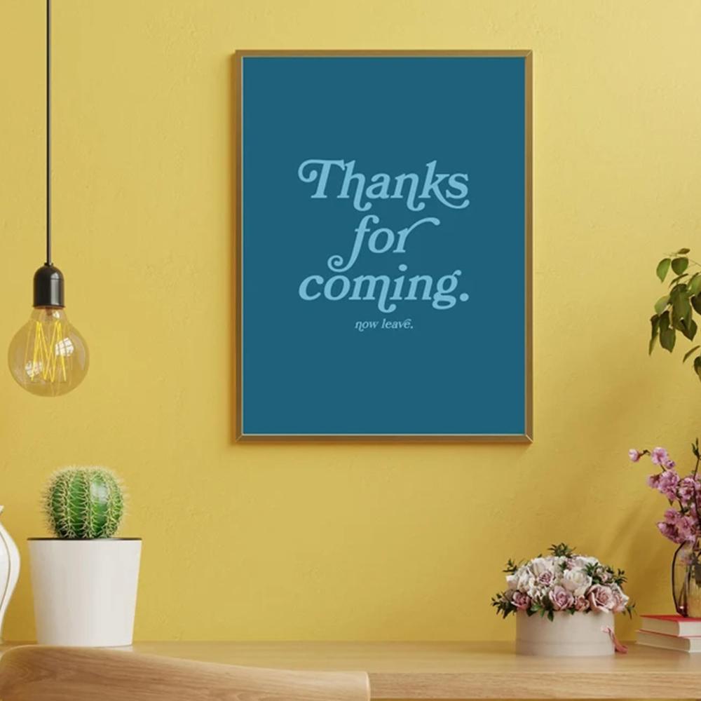 

Красочные Забавные Спасибо За Приход Типографика Яркие Художественные Настенные Картины На Холсте Плакаты Для Гостиной Домашний Декор 21x30cm No Framed