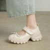 Krazing Pot Sheepskin Spring Autumn Summer Sneakers Platform Lace Up Silver Color Butterfly-knot Thick Bottom Women Fashion Shoes