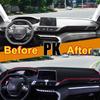 Auto Armaturenbrett Abdeckmatte Vermeiden Sie Lichtpolster Anti-UV Teppiche für Peugeot 3008 5008 GT Hybrid 2016 2017 2018 2019 2020 2021 2022 2023