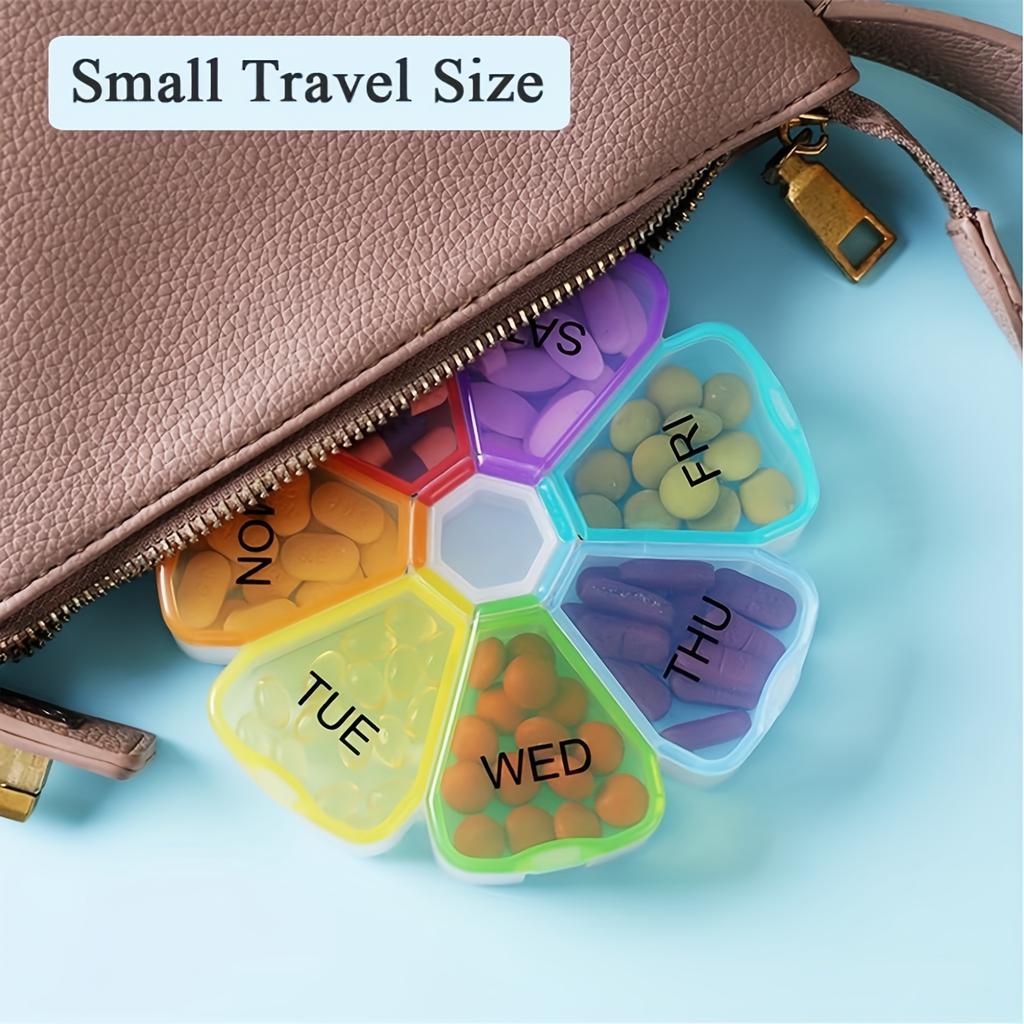 Cute 7-Day Pill Organizer with Large Compartments – Transparent Daily Medication Box for Travel, Pill Storage