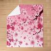 Cherry Blossom Throw Blanket Branches Flower Print Fleece Flannel Blanket Japanese Style Soft Fuzzy Blanket for Sofa Couch Bed