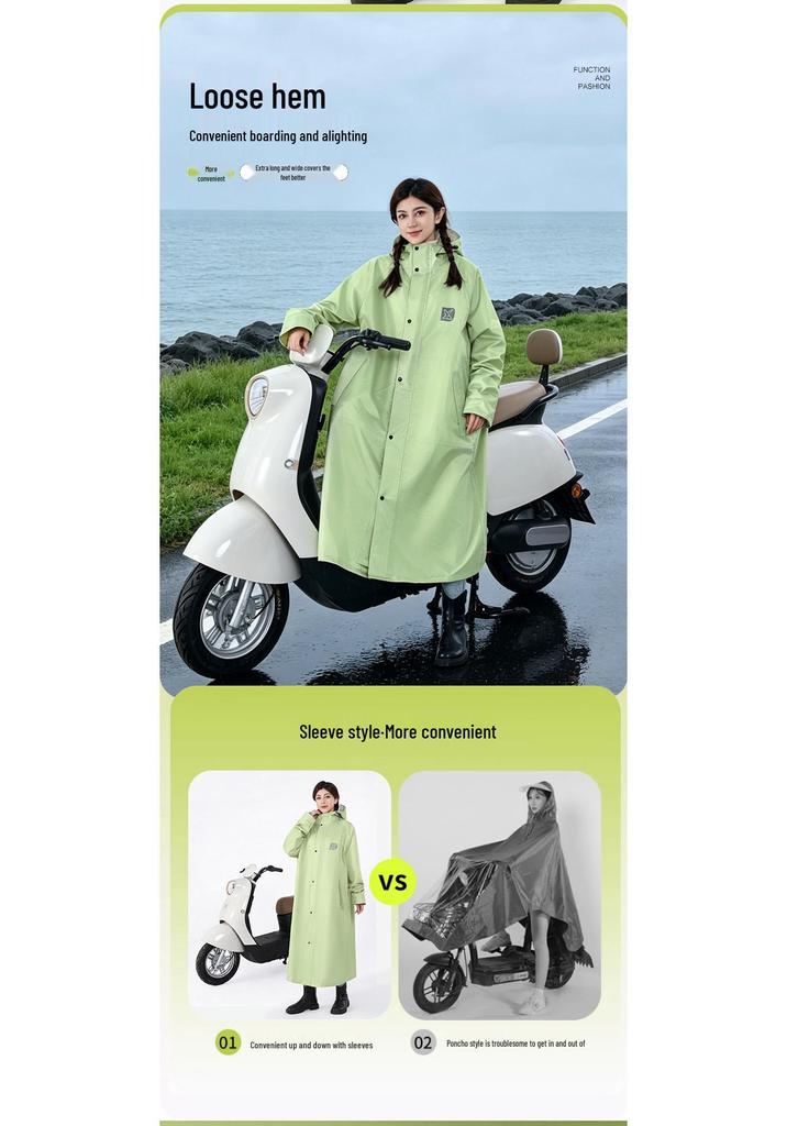 Thickened Electric Scooter Raincoat: Unisex, Full-Body Poncho for Heavy Rain, Cycling, Hiking, and Electric Bike Use