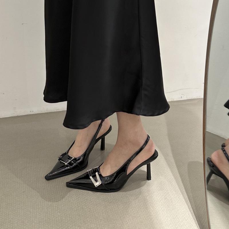 2025 Women Shoes Pumps Sandals Spring Fashion Pointed Toe Slingbacks Female Footwear Summer Ladies Shallow Shoes High Heels