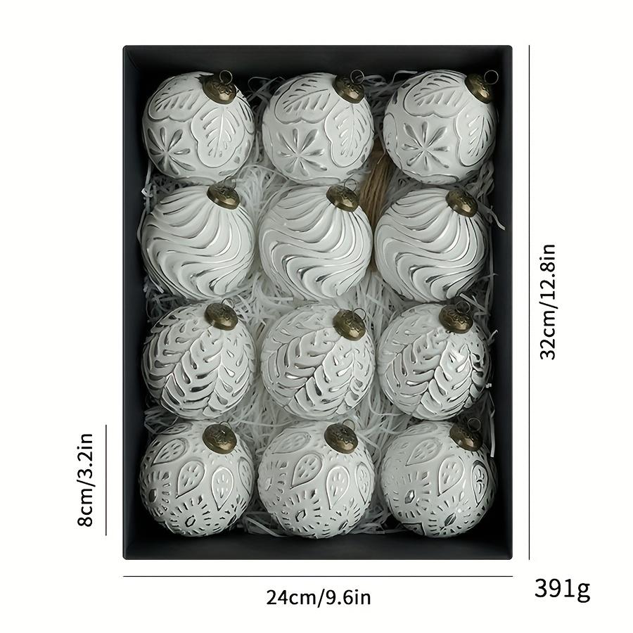 

12PC 8cm Antique Plastic Christmas Ball Ornament Set for Tree Hanging Decoration - Festive Holiday Decor