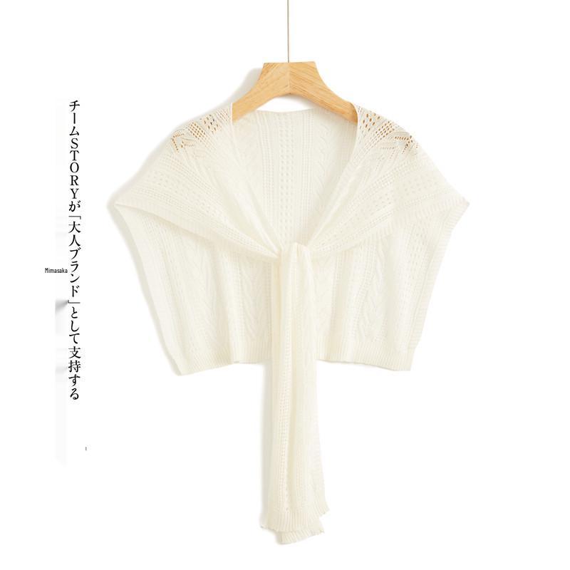 Summer Ice Silk Sun Protection Shawl: Lightweight Knitted Shoulder Protector & Scarf
