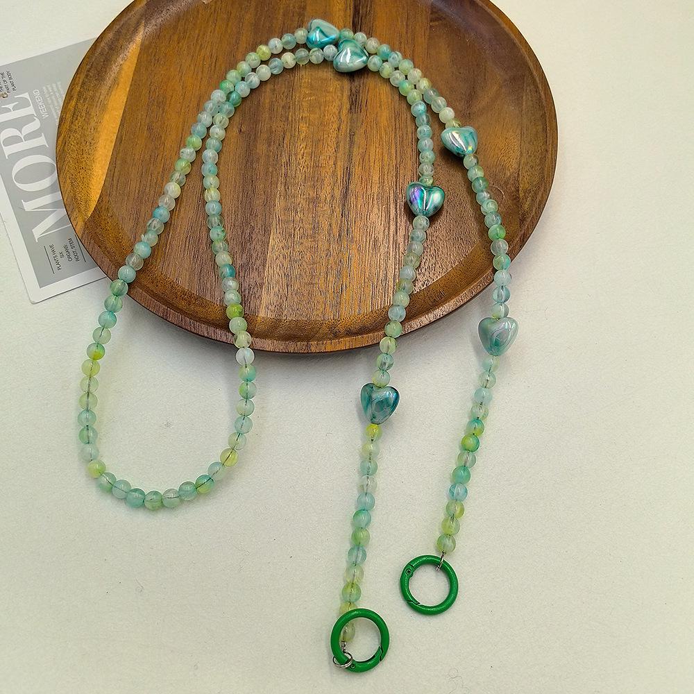 Beaded Love Crossbody Chain Phone Lanyard: Stylish Gift for Women with Pearl Pendant. Perfect for Keeping Your Phone Close At Hand!