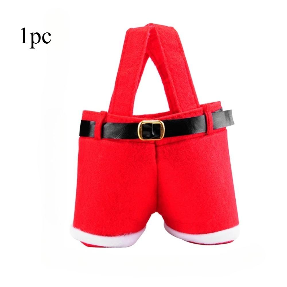 

Santa Pants Christmas Gift Bag Suspender Style Wine Bottle Candy Pouch Xmas Party Favors Decor