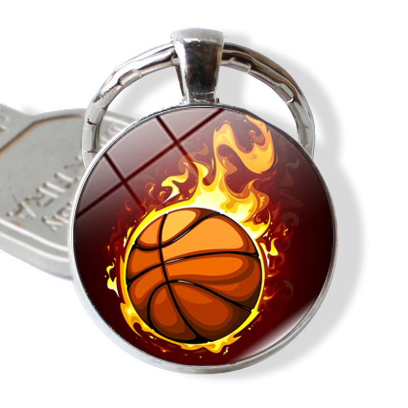 Basketball Layup Lover Keychain - Glass-Embossed Sports Gift