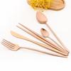 Vintage Rose 304 Stainless Steel Dinnerware Set Cutlery Matte Flatware Dinner Knife Fruit Fork Spoons Chopsticks Tableware Set