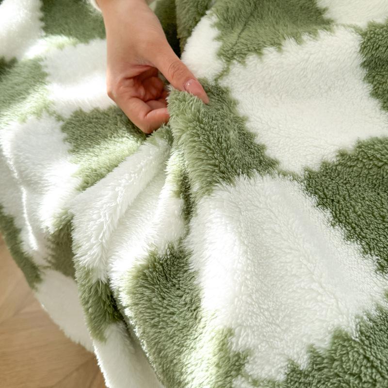 Retro Chessboard PLaid Fluffy Blanket Warm Soft Comfortable Blanket, Nap Blanket, Leg Blanket Bed Cover Blanket