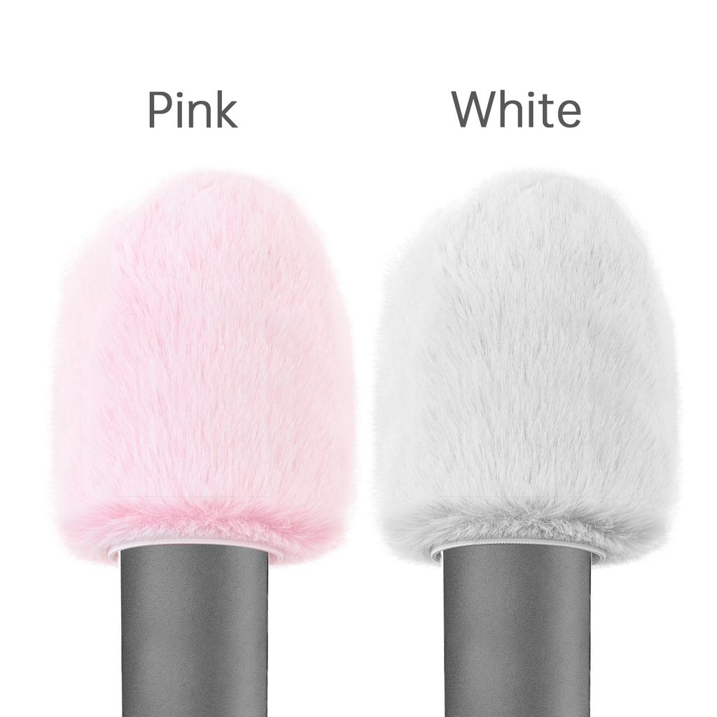 Elastic Band Soft Furry Protective Cover Cylindrical Dustproof Wind Shield Sleeve for Small Portable Devices